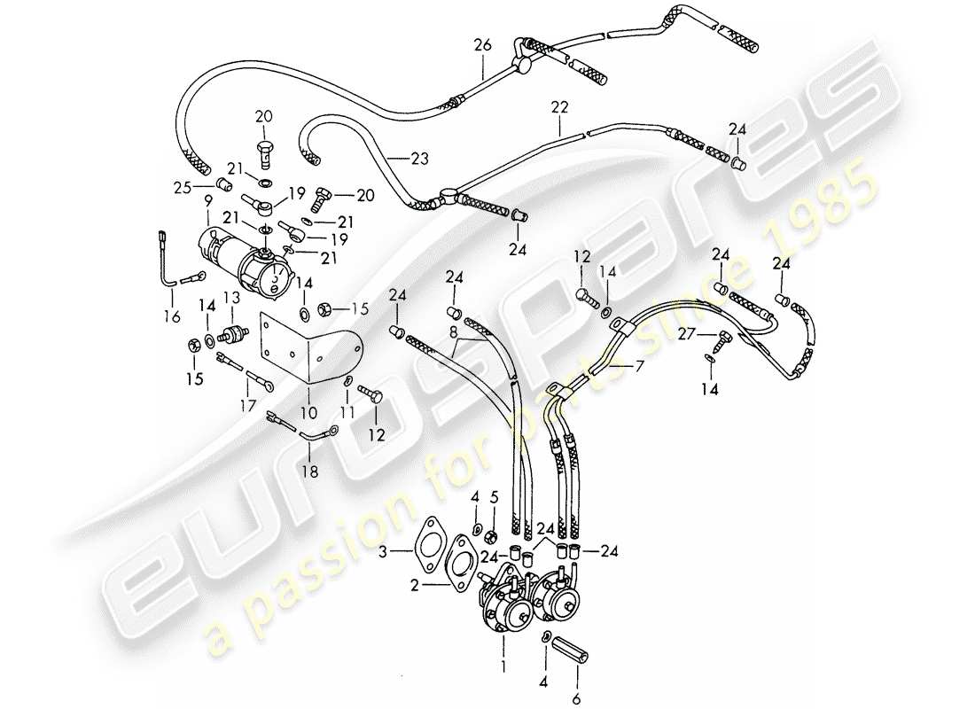 porsche 911/912 (1968) fuel pump - d >> - mj 1968 part diagram