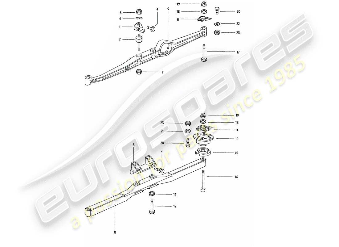 porsche 914 (1972) engine carrier part diagram