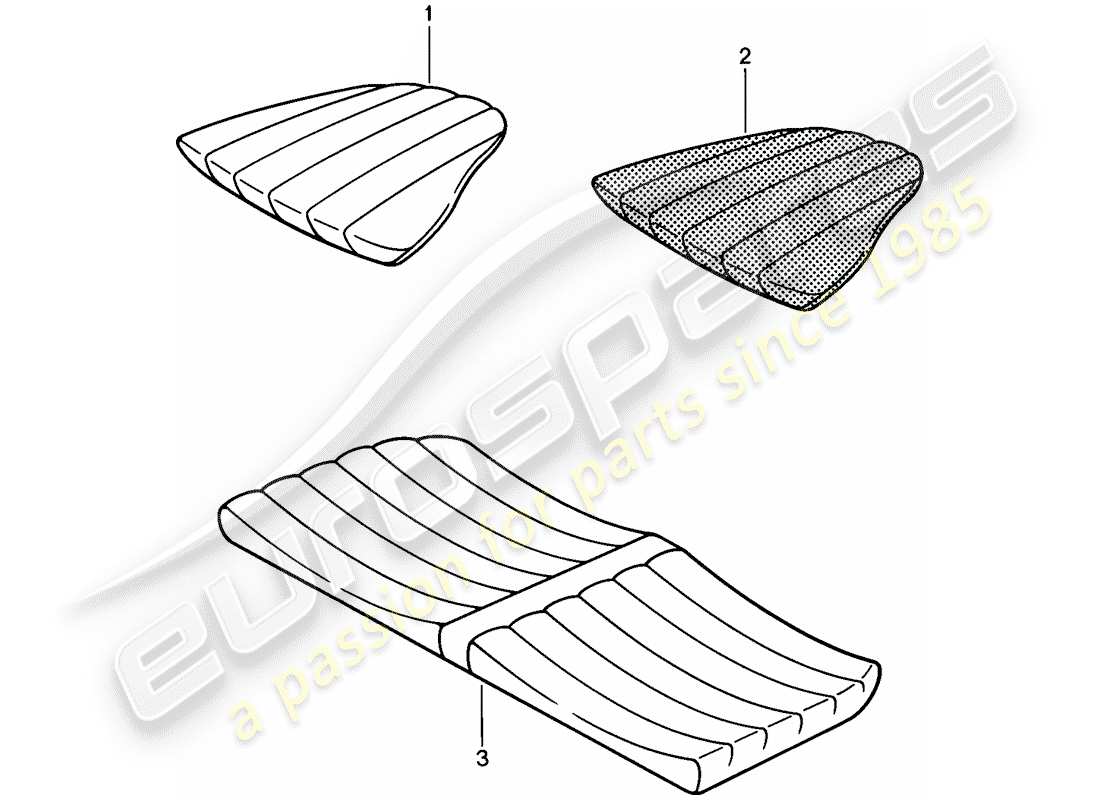 porsche 911 (1984) back seat cushion part diagram