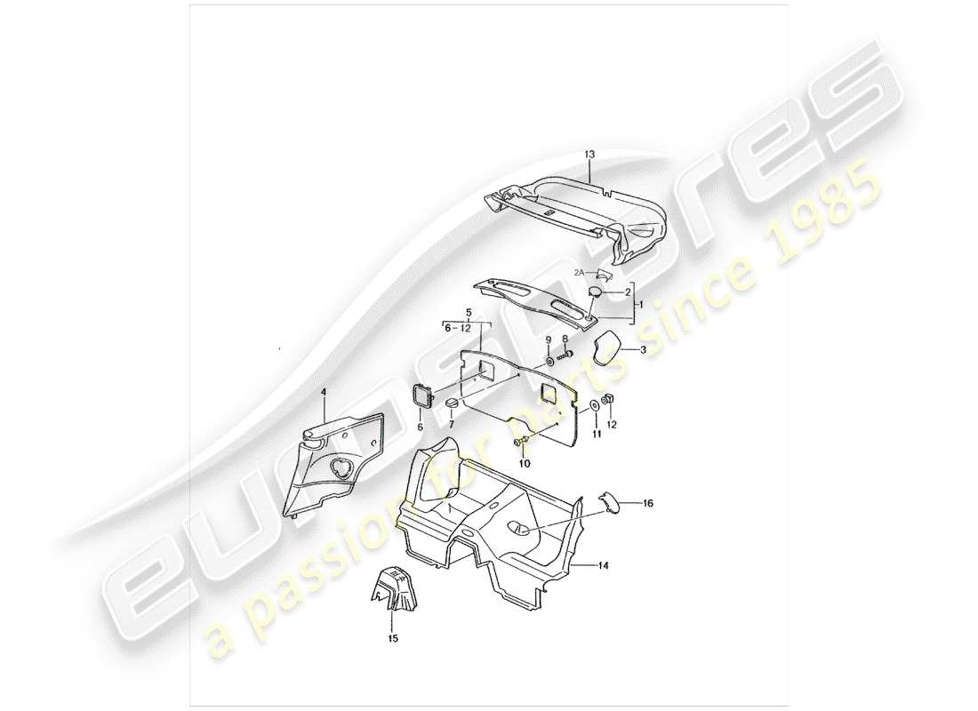 porsche 996 (2002) trims part diagram