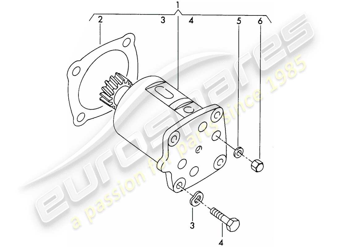 porsche 356b/356c (1962) oil pump part diagram