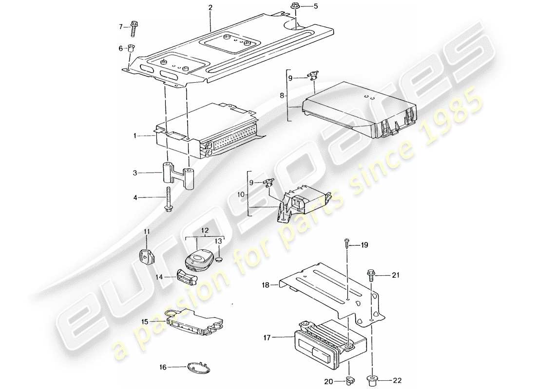 porsche 996 (2004) control units part diagram