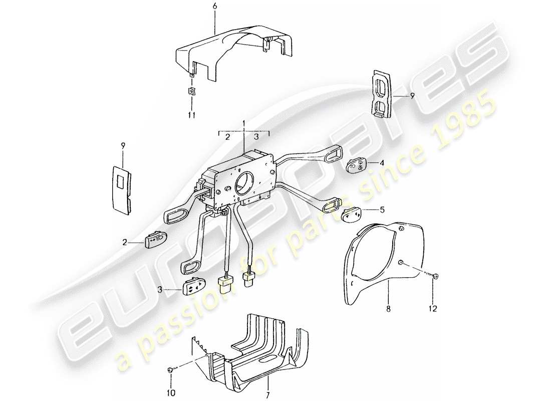 porsche 996 (2004) steering column switch part diagram