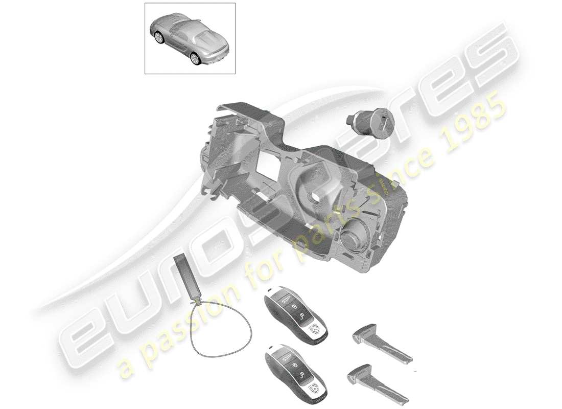 porsche boxster spyder (2016) repair kit part diagram