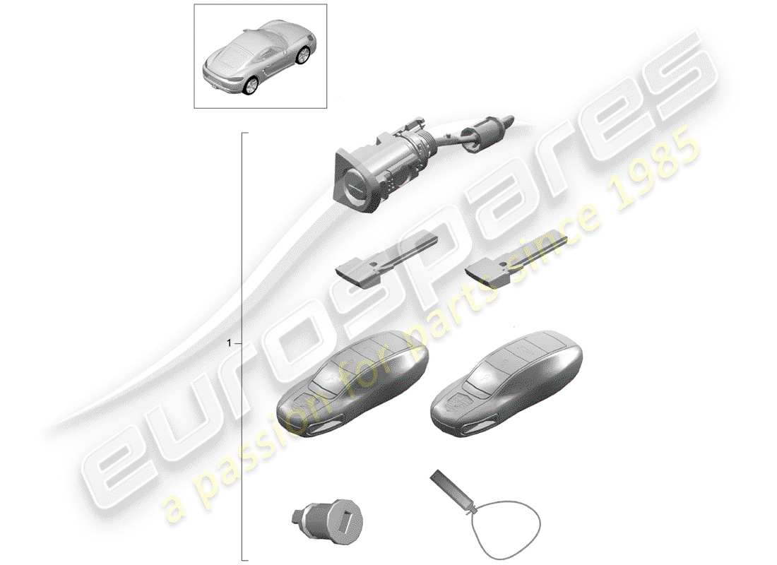 porsche 718 cayman (2017) repair kit part diagram