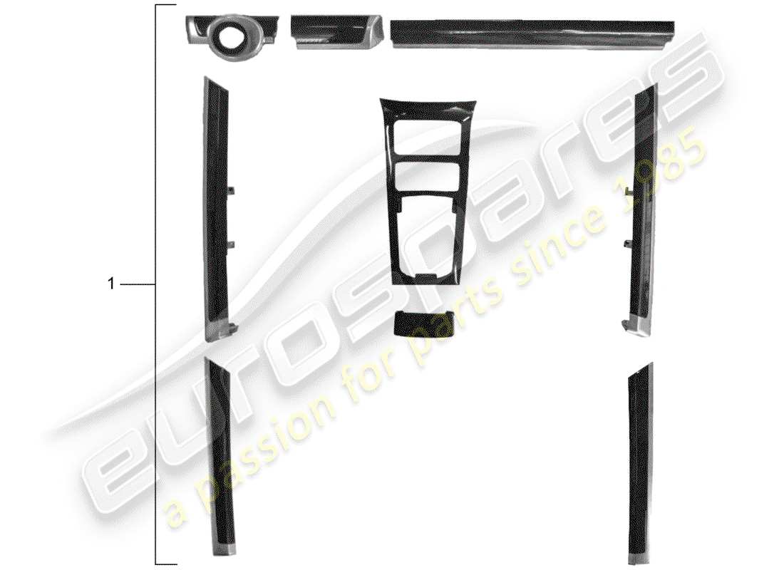 porsche tequipment cayenne (2004) 1 set trim moldings for part diagram