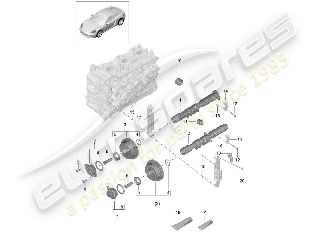 porsche 718 cayman (2020) camshaft part diagram