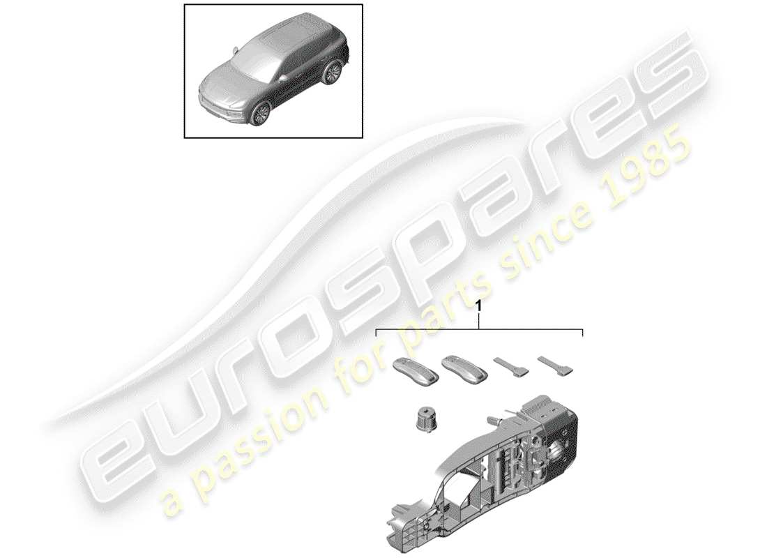 porsche cayenne e3 (2019) 1 set lock cylinders part diagram