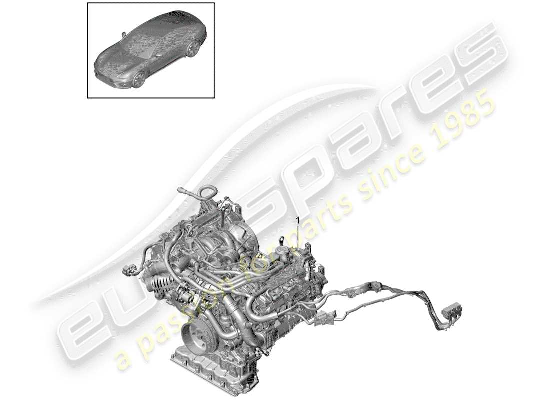 porsche panamera 971 (2018) replacement engine part diagram