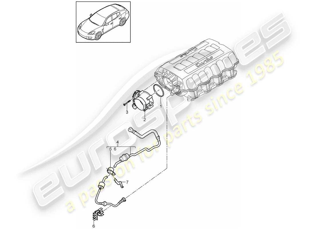 porsche panamera 970 (2012) throttle body part diagram