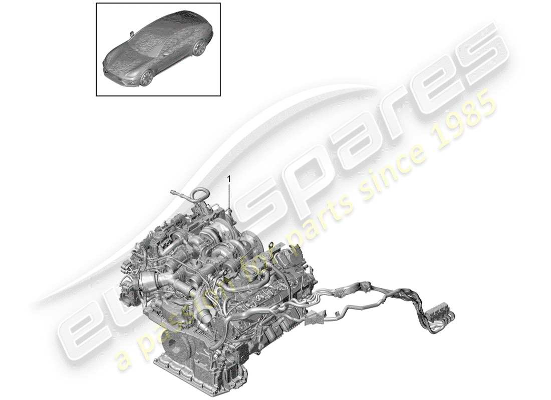 porsche panamera 971 (2018) replacement engine part diagram