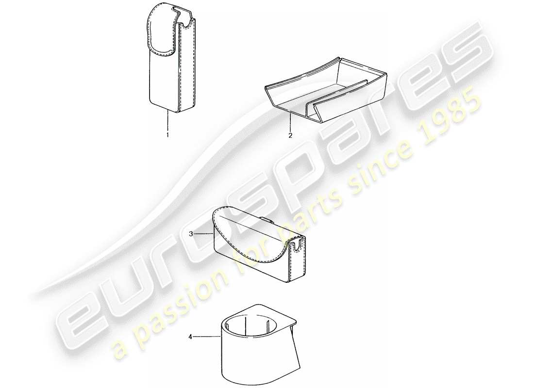 porsche tequipment catalogue (1987) stowage box part diagram