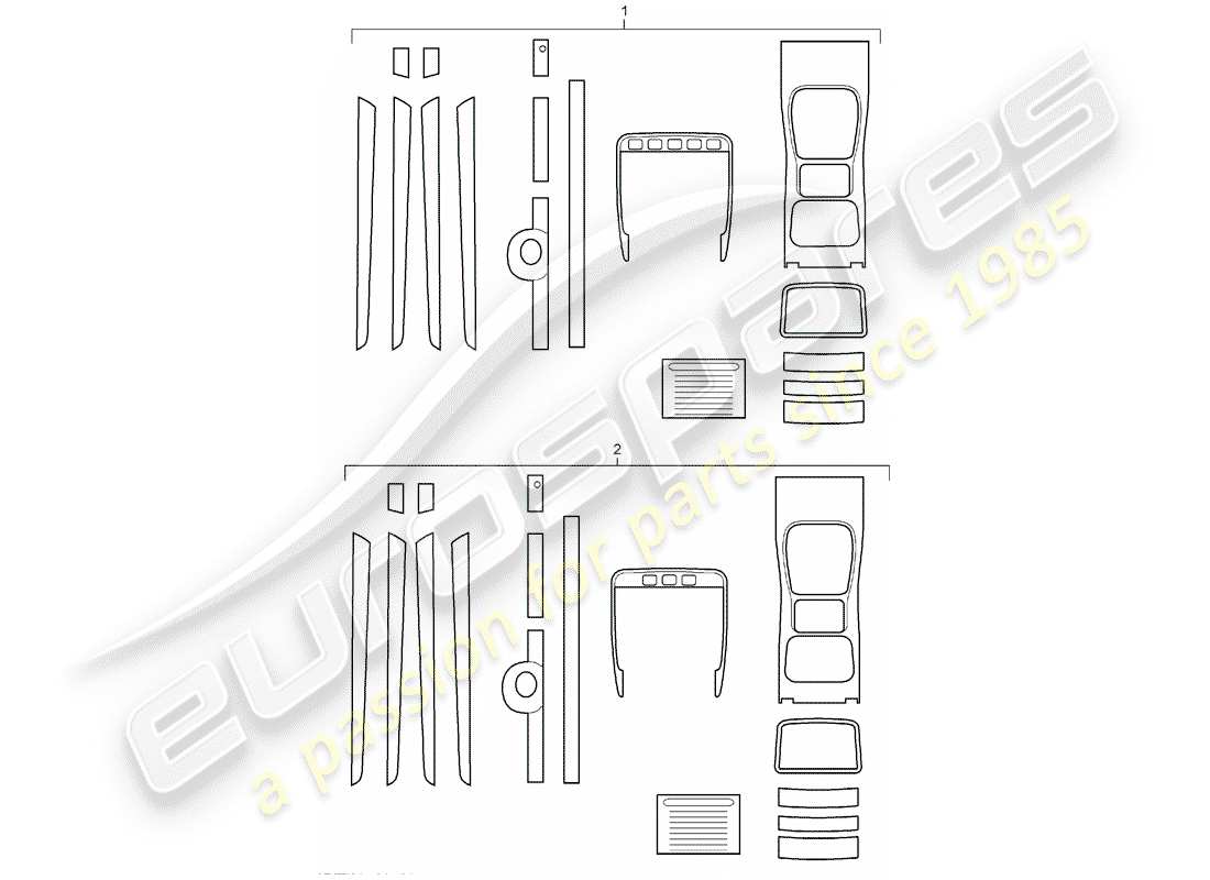 porsche tequipment cayenne (2003) 1 set trim moldings for part diagram