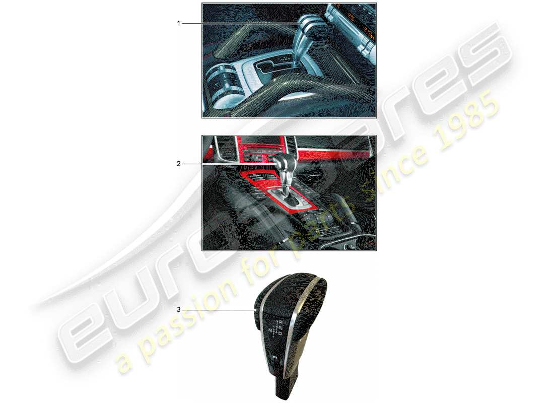 porsche tequipment cayenne (2005) selector lever part diagram