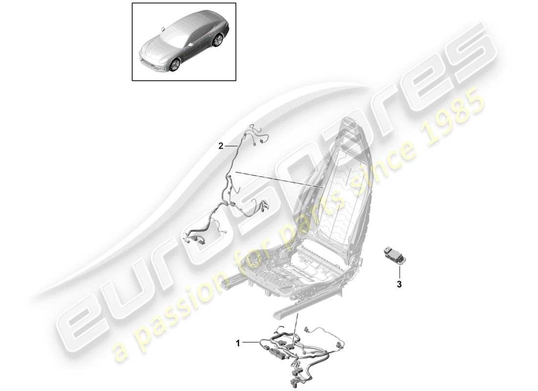 porsche panamera 971 (2019) wiring harnesses part diagram