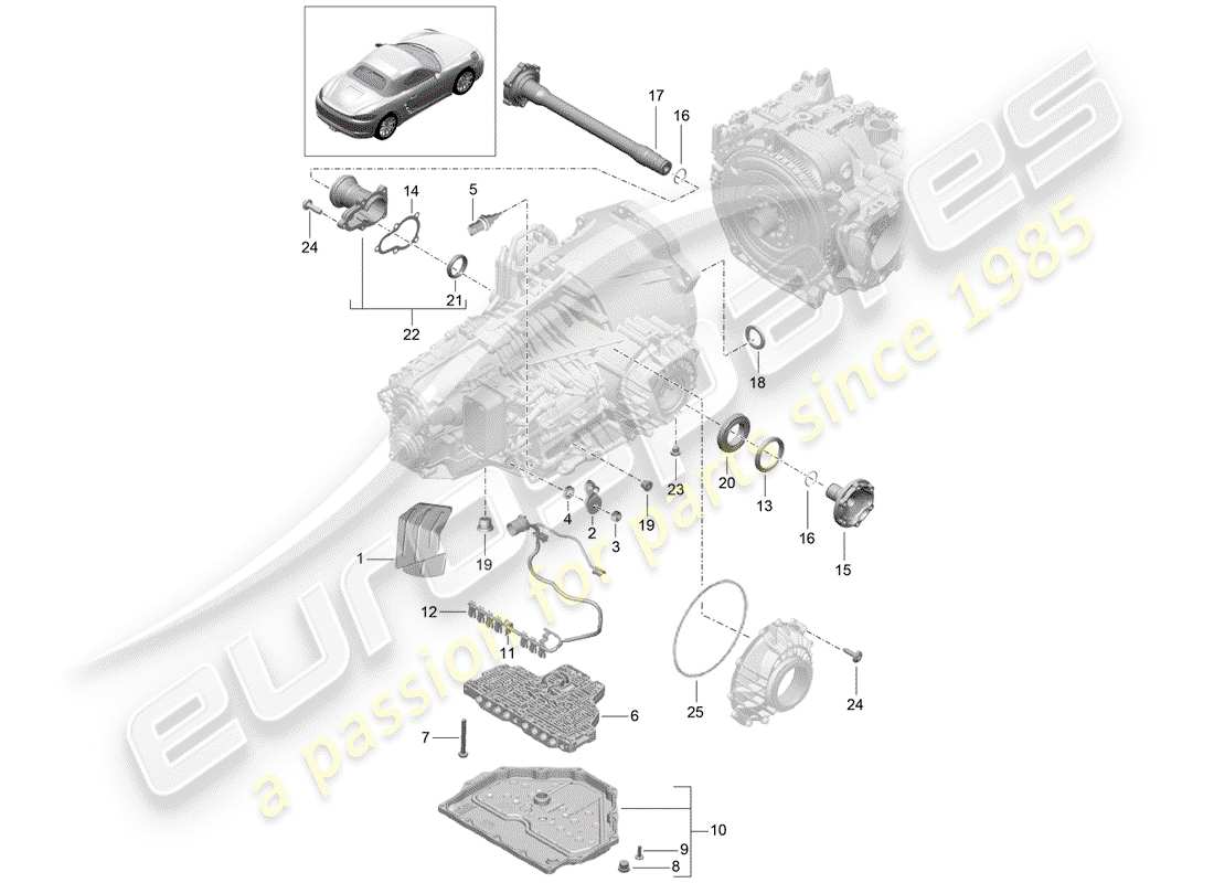 porsche 718 boxster (2017) - pdk - part diagram