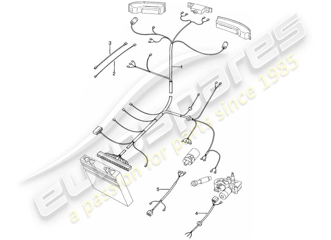 porsche 924 (1978) wiring harnesses - rear end part diagram