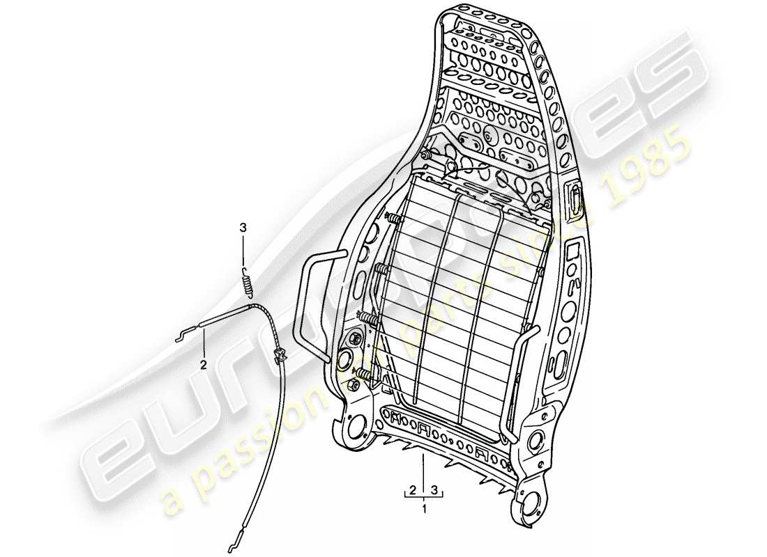 porsche 928 (1986) sports seat - electrically adjustable - backrest frame - single parts - d - mj 1985>> part diagram