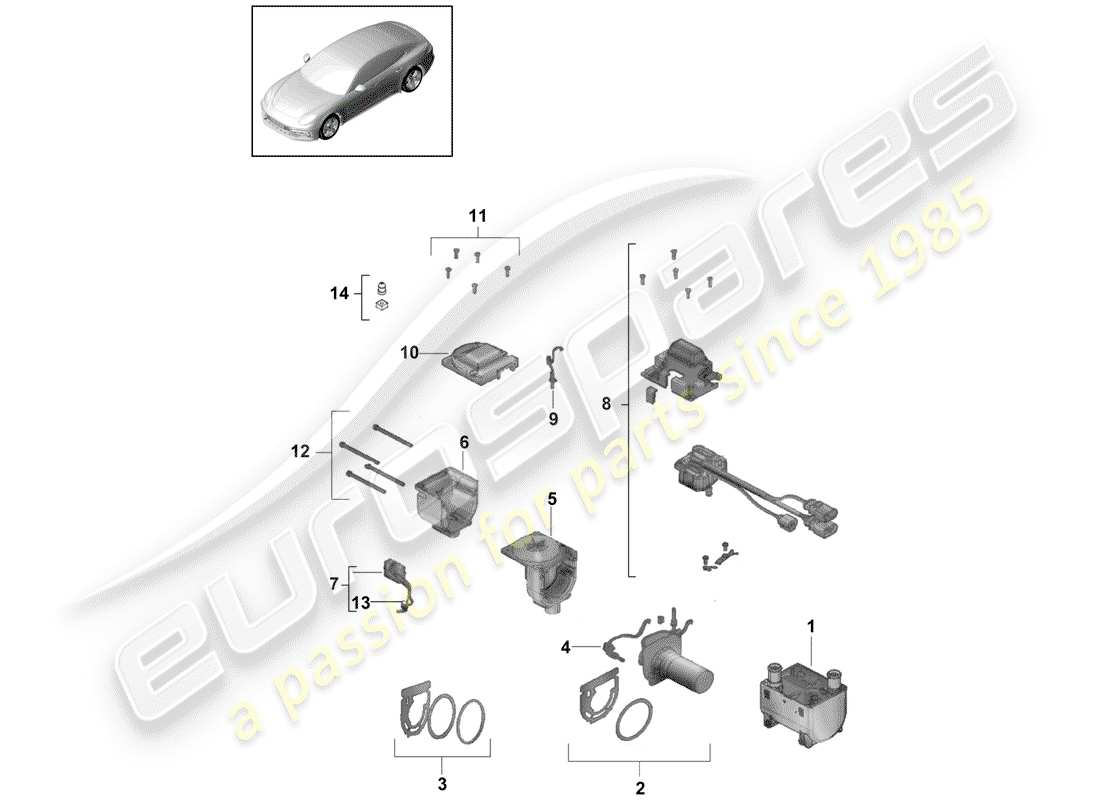 porsche panamera 971 (2019) additional heater part diagram