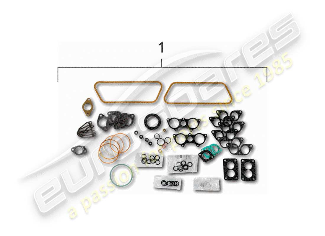 porsche 356b/356c (1963) gasket set - engine - crankcase - piston rings part diagram