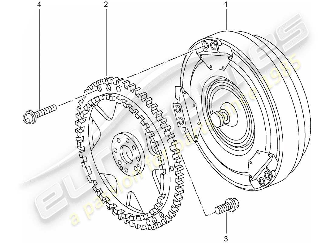 porsche 996 (2005) tiptronic - torque converter - driving disk - d - mj 2002>> part diagram