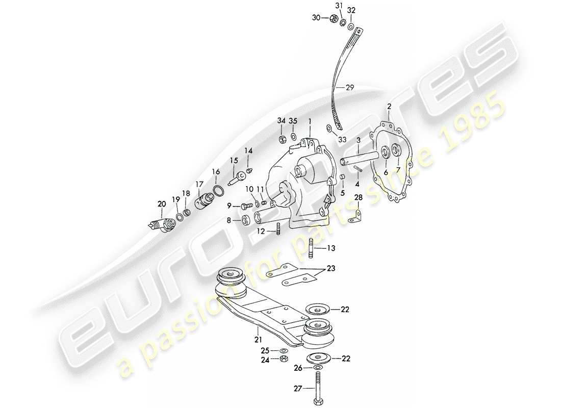 porsche 911 (1970) transmission cover - transmission suspension - chilled casting - and - die casting - d >> - mj 1970 part diagram