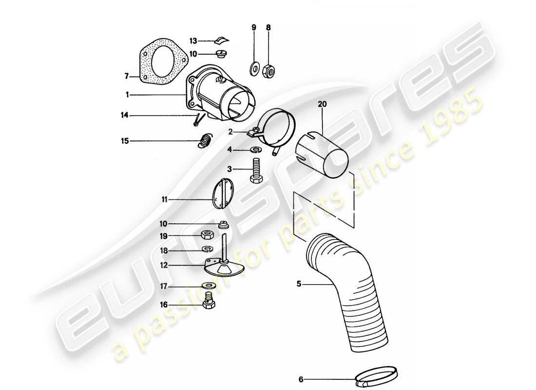 porsche 911 (1976) heating air supply part diagram