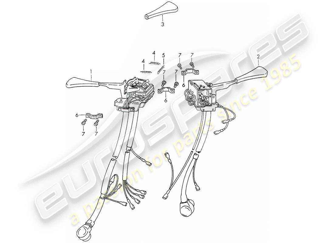 porsche 911 (1970) steering column switch part diagram