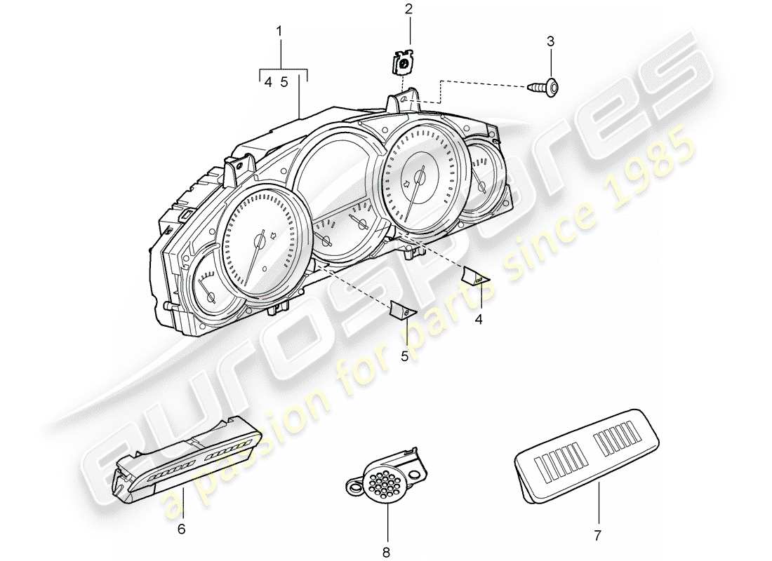 porsche cayenne (2010) instruments part diagram