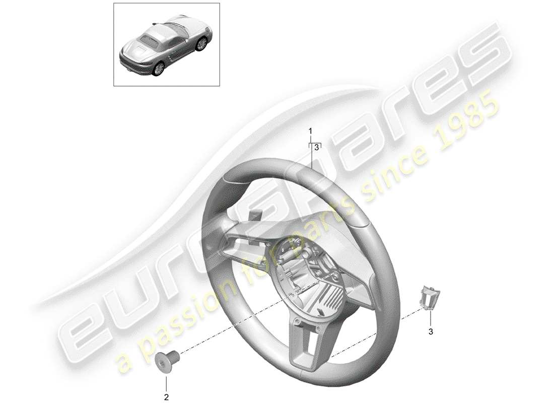 porsche 718 boxster (2018) steering wheel part diagram