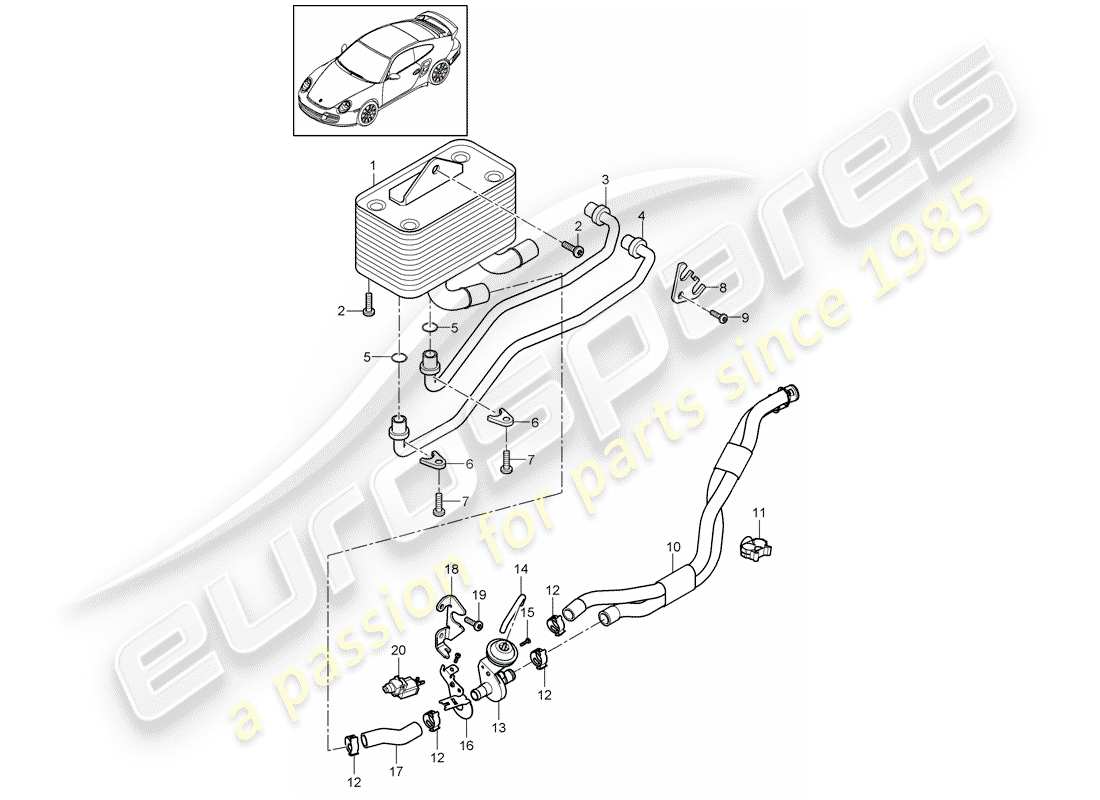 porsche 911 t/gt2rs (2013) - pdk - part diagram