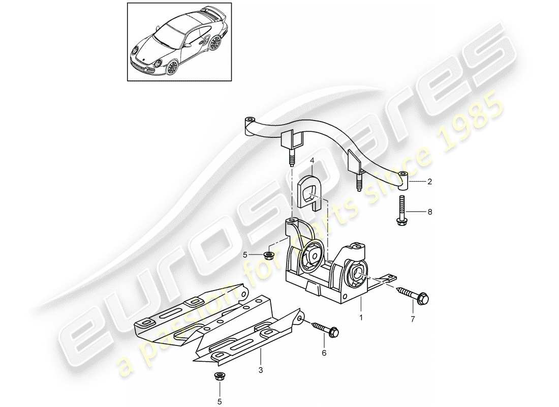 porsche 911 t/gt2rs (2013) transmission suspension part diagram