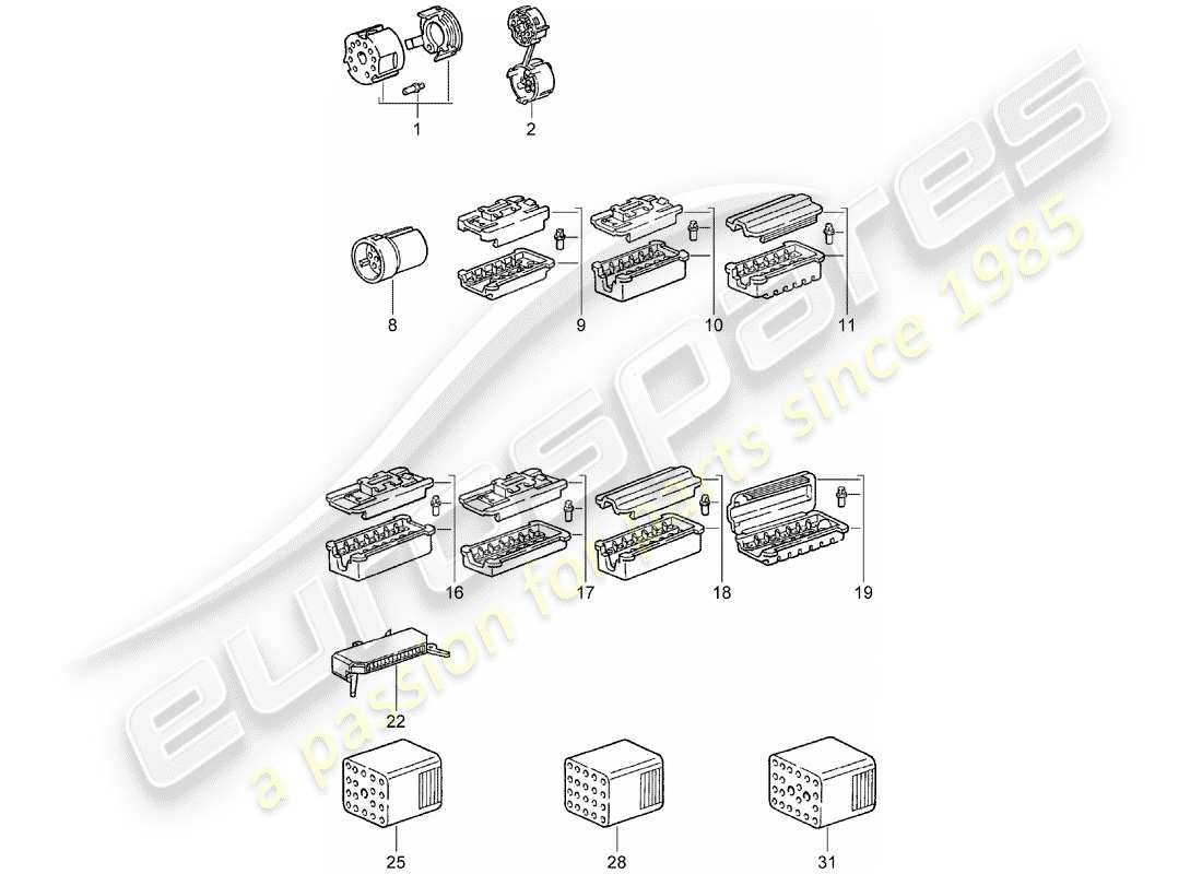 porsche 911 (1972) connector housing part diagram