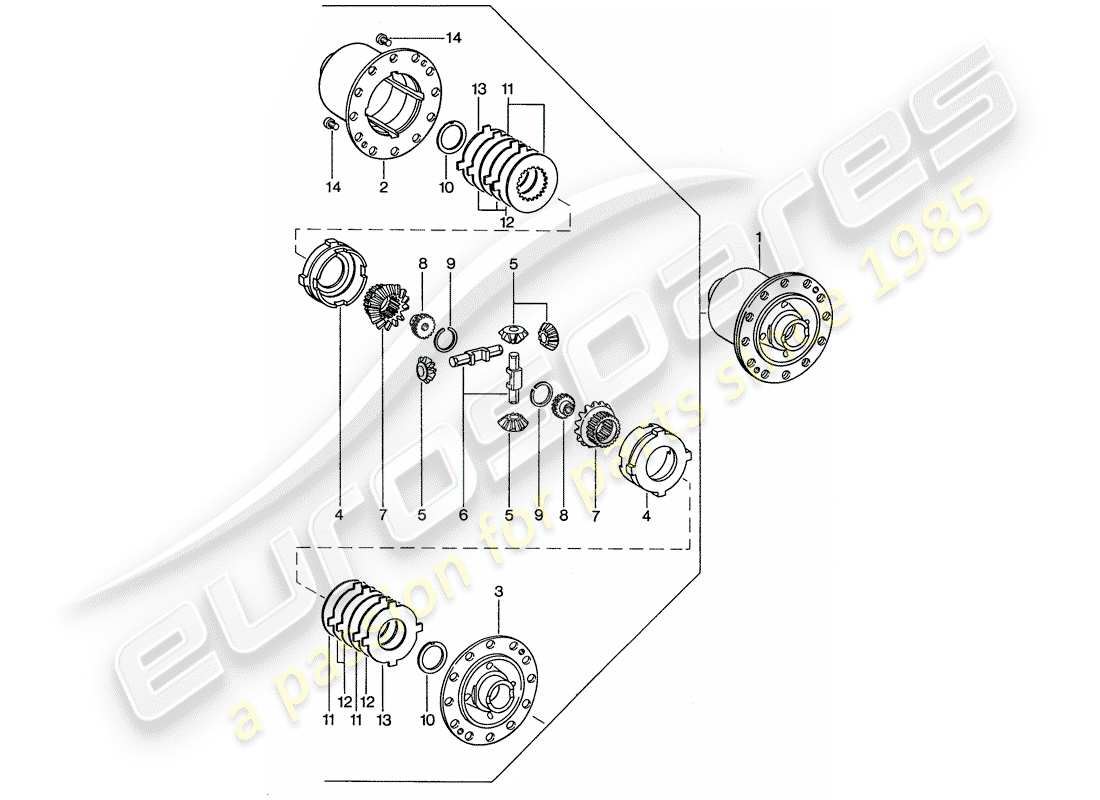 porsche 911 (1977) limited slip differential part diagram