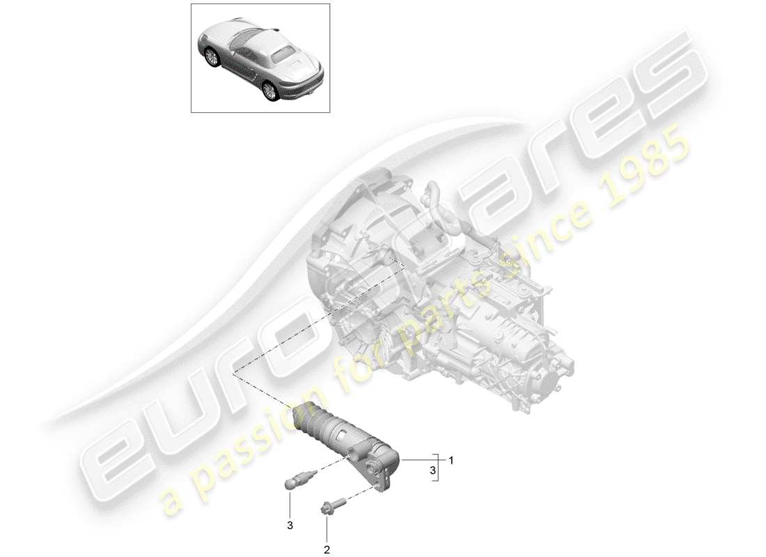 porsche 718 boxster (2018) clutch slave cylinder part diagram