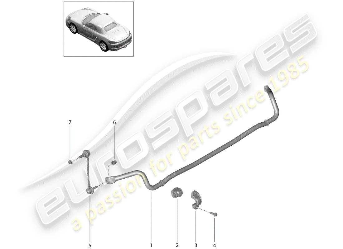 porsche 718 boxster (2018) stabilizer part diagram