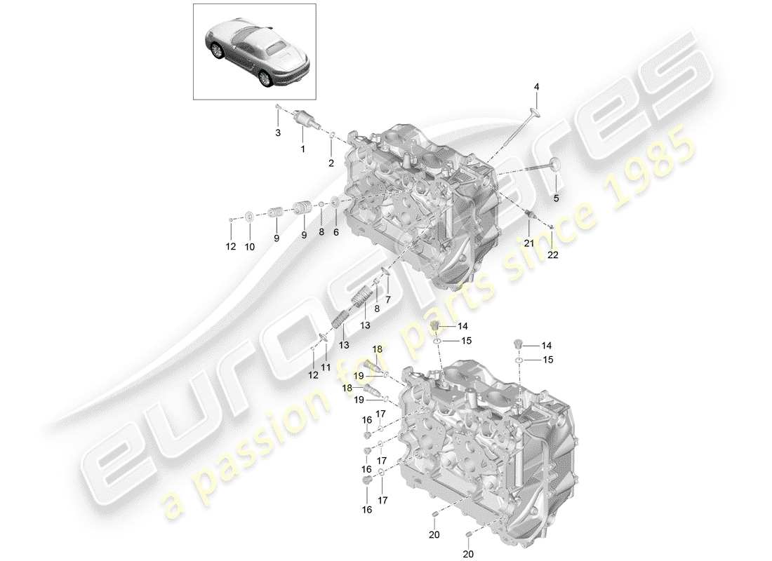 porsche 718 boxster (2018) cylinder head part diagram