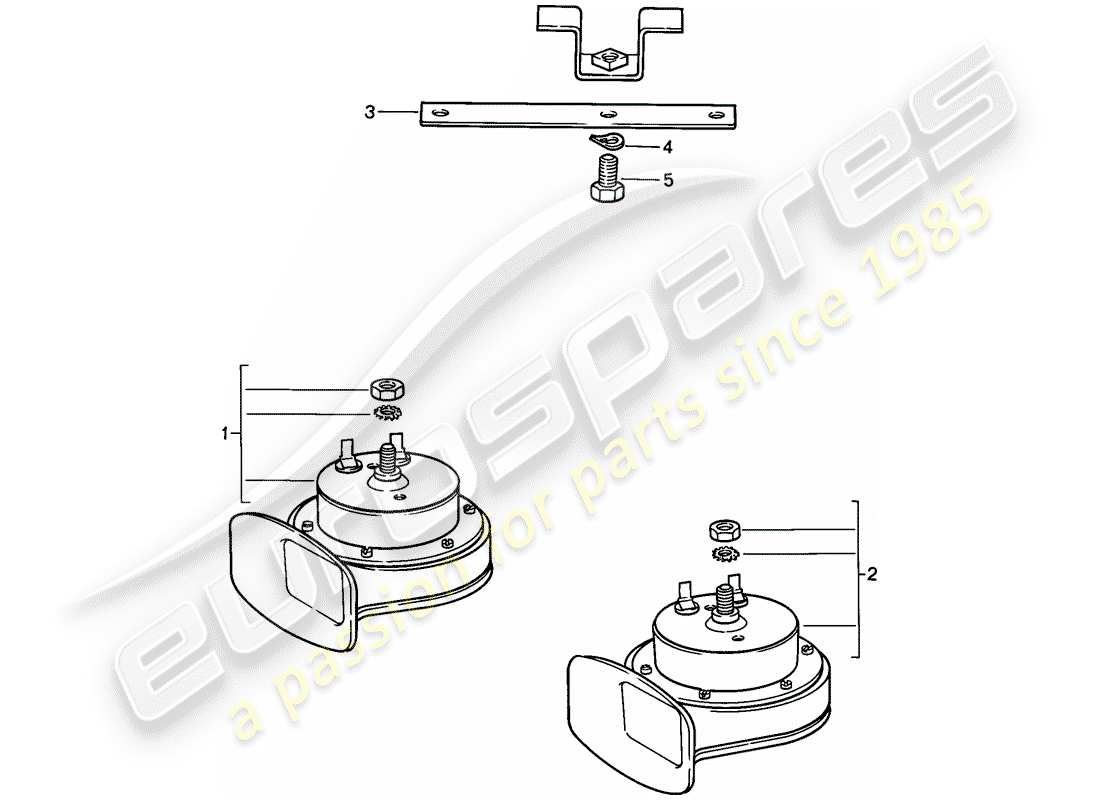 porsche 924s (1988) horn part diagram