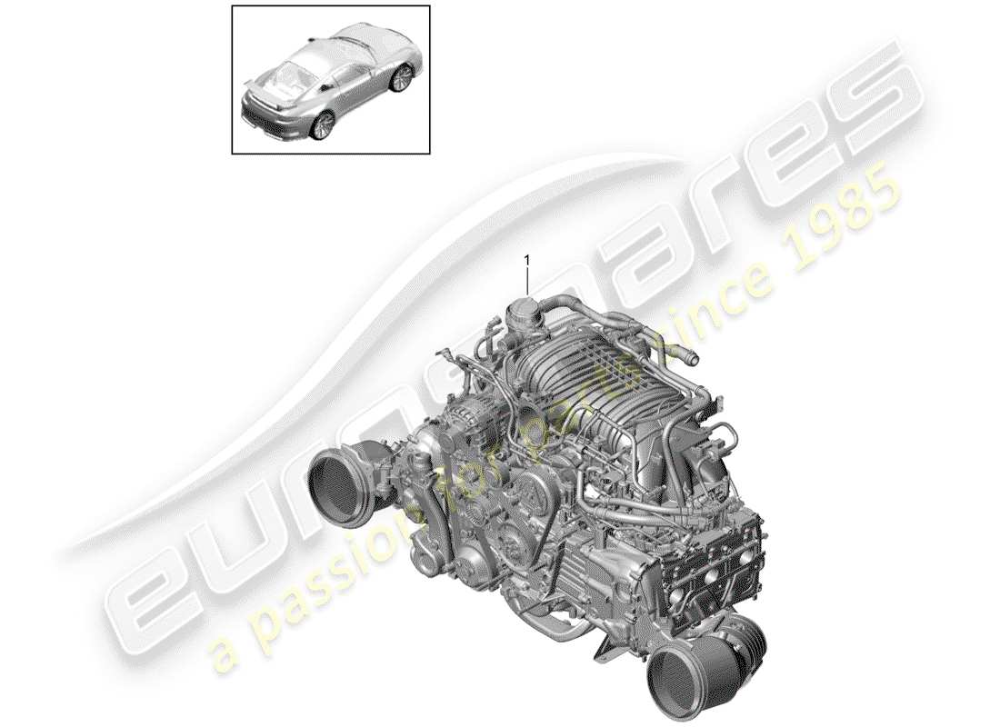 porsche 991r/gt3/rs (2020) replacement engine part diagram