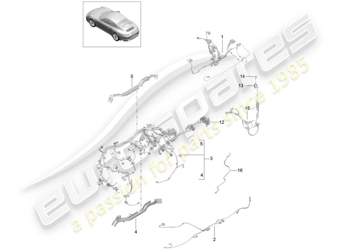 porsche 991 gen. 2 (2018) wiring harnesses part diagram