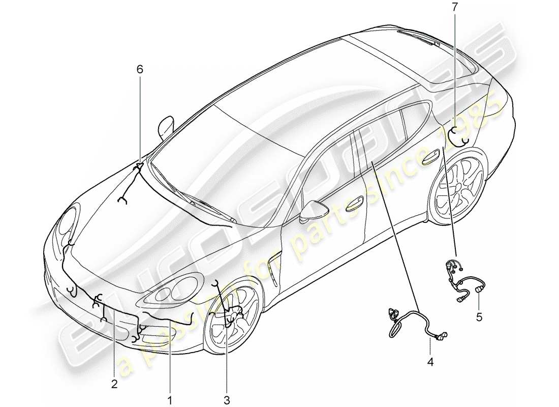 porsche panamera 970 (2012) wiring harnesses part diagram