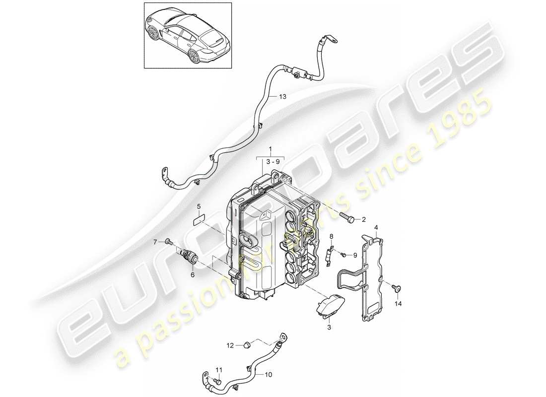 porsche panamera 970 (2013) power and control electronics- part diagram