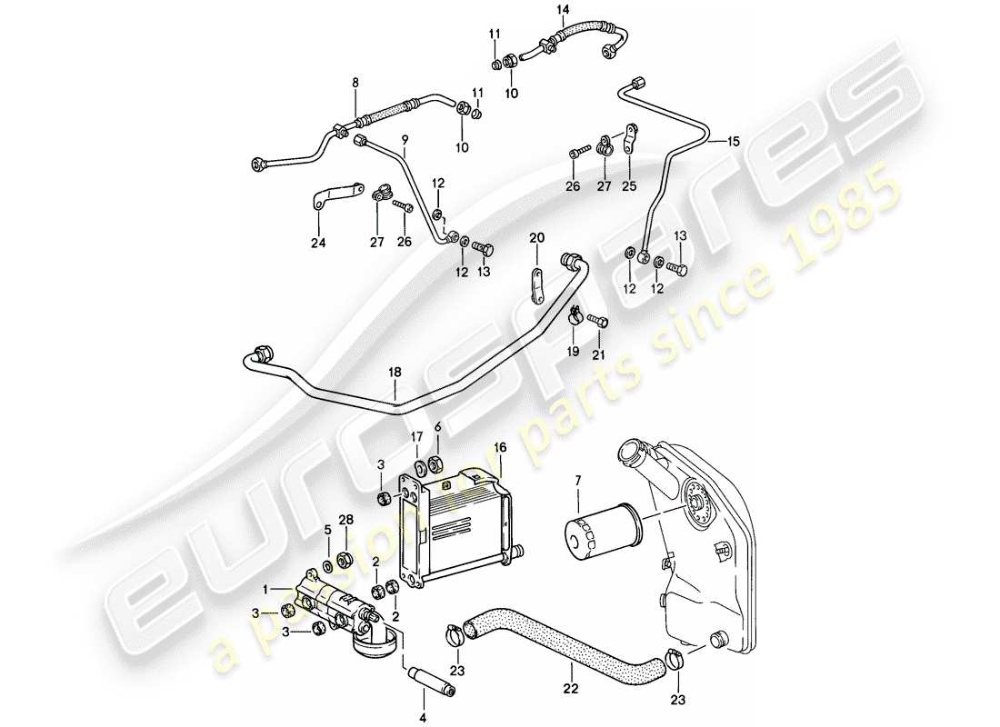 porsche 911 (1989) engine lubrication - oil pump - lines - see technical information - gr.1 nr.1/1a-85 part diagram