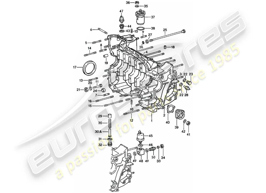 porsche 911 (1982) crankcase part diagram