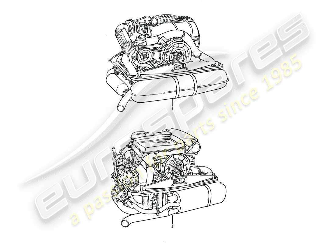 porsche 911 (1982) replacement engine part diagram