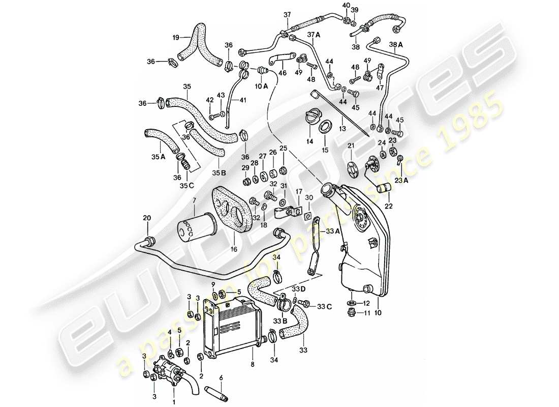 porsche 911 (1979) engine lubrication part diagram