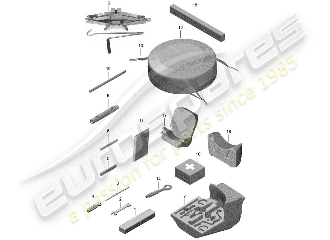 porsche 718 boxster (2020) tool part diagram