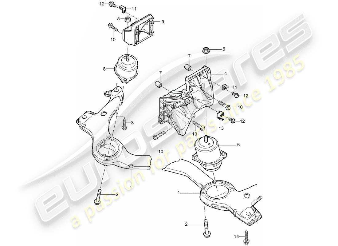 porsche cayenne (2006) engine lifting tackle part diagram