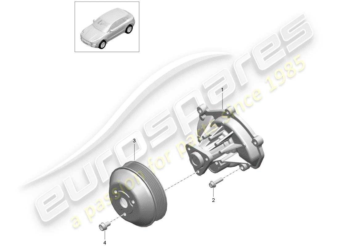 porsche macan (2018) water pump part diagram