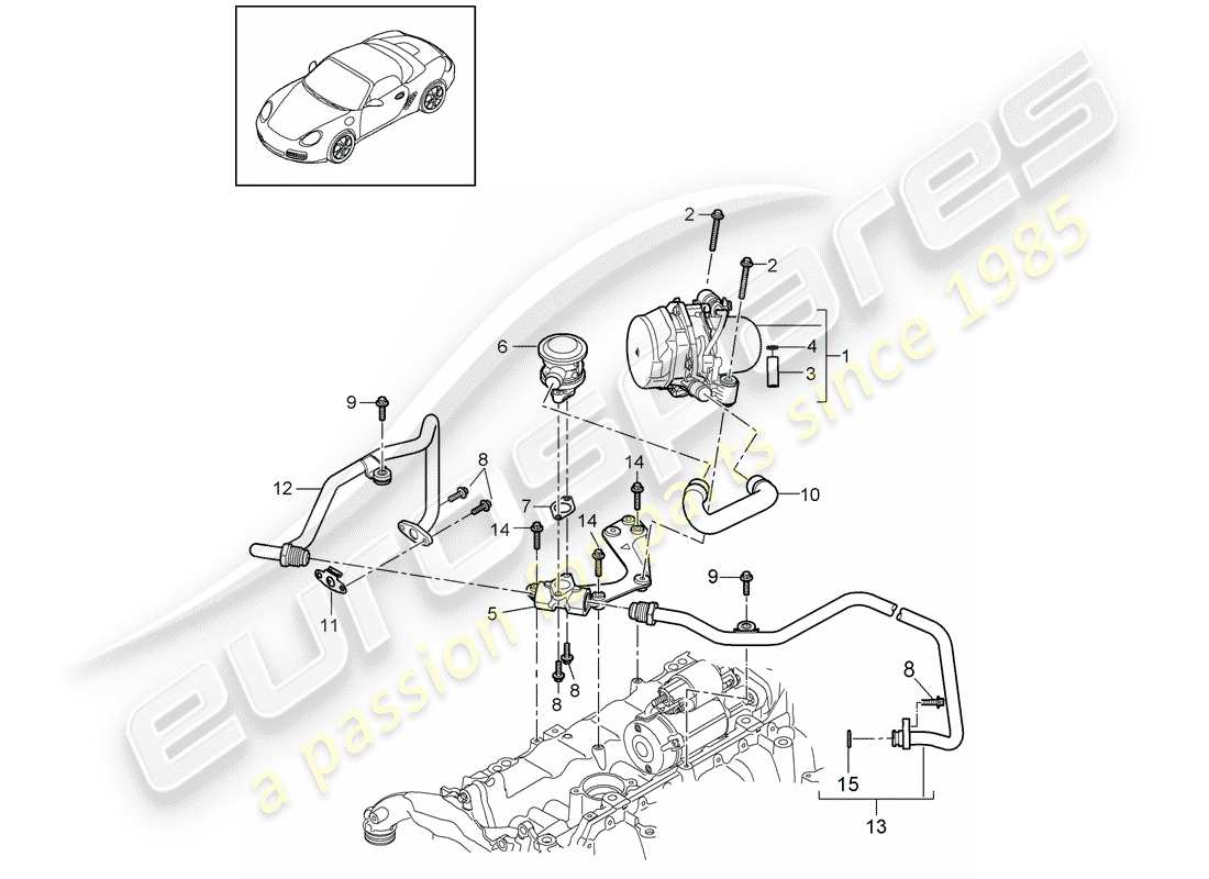 porsche boxster 987 (2010) air injection part diagram